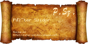 Péter Szidor névjegykártya